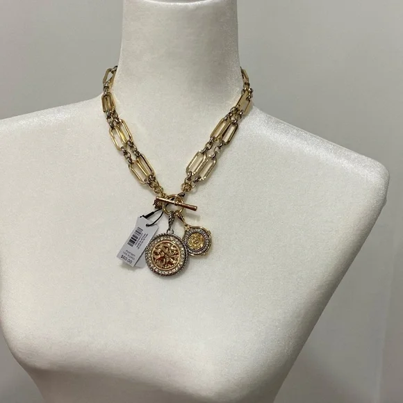 White House Black Market Gold and Silver Pendant Necklace - Picture 7 of 10